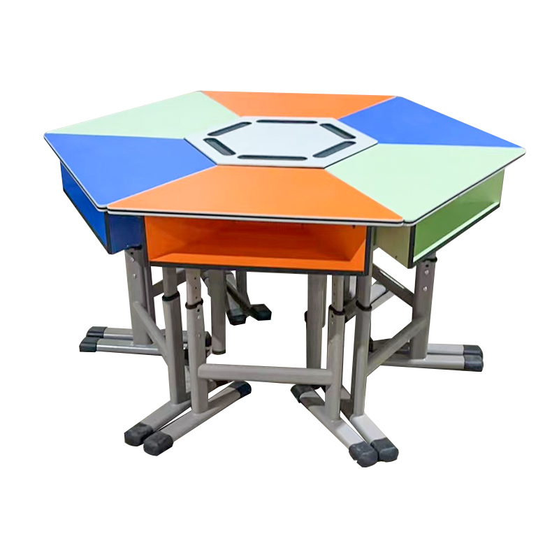 Colorful School Hexagon Desk for Cooperative Learning