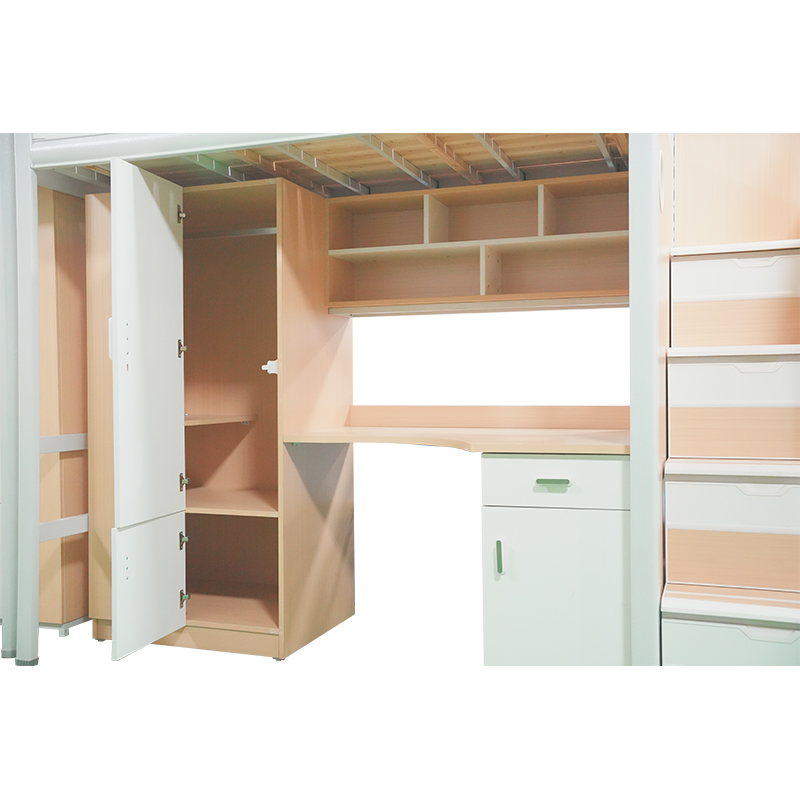 School Bunk Bed with Desk and Wardrobe for Dormitory