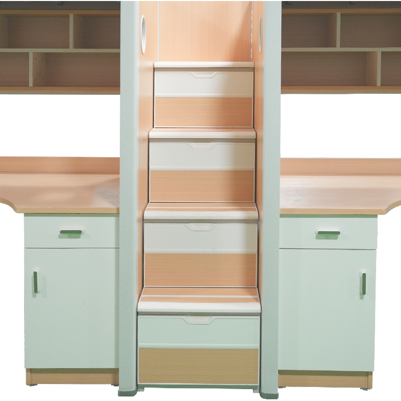 School Bunk Bed with Desk and Wardrobe for Dormitory