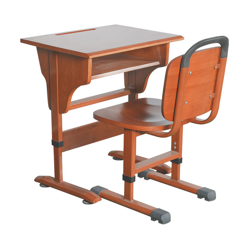 Single Wood Student Table and Chair for School