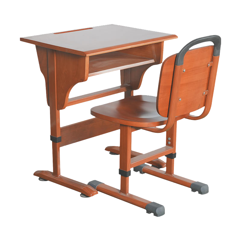 Single Wood Student Table and Chair for School