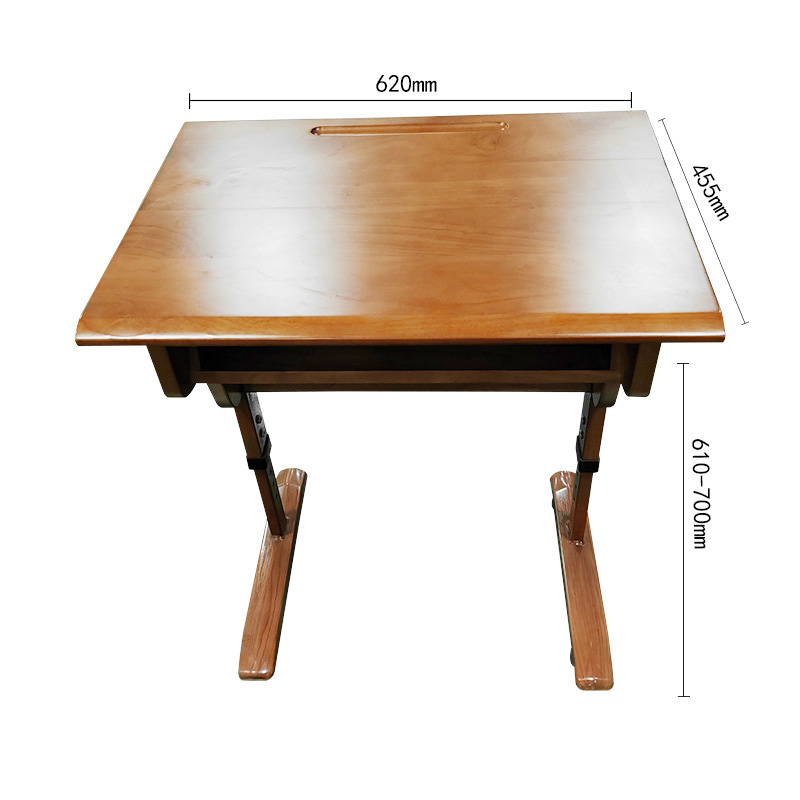 Single Wood Student Table and Chair for School