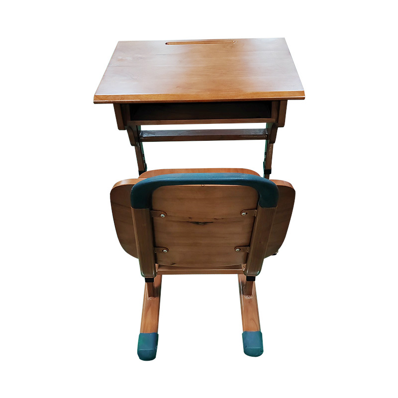 Single Wood Student Table and Chair for School