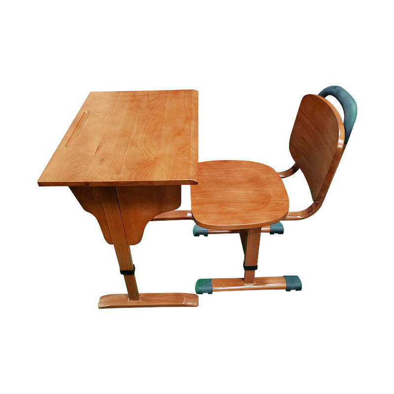 Single Wood Student Table and Chair for School