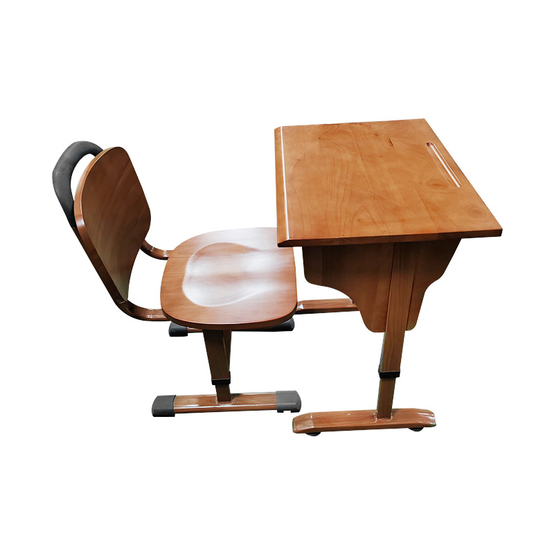 Single Wood Student Table and Chair for School